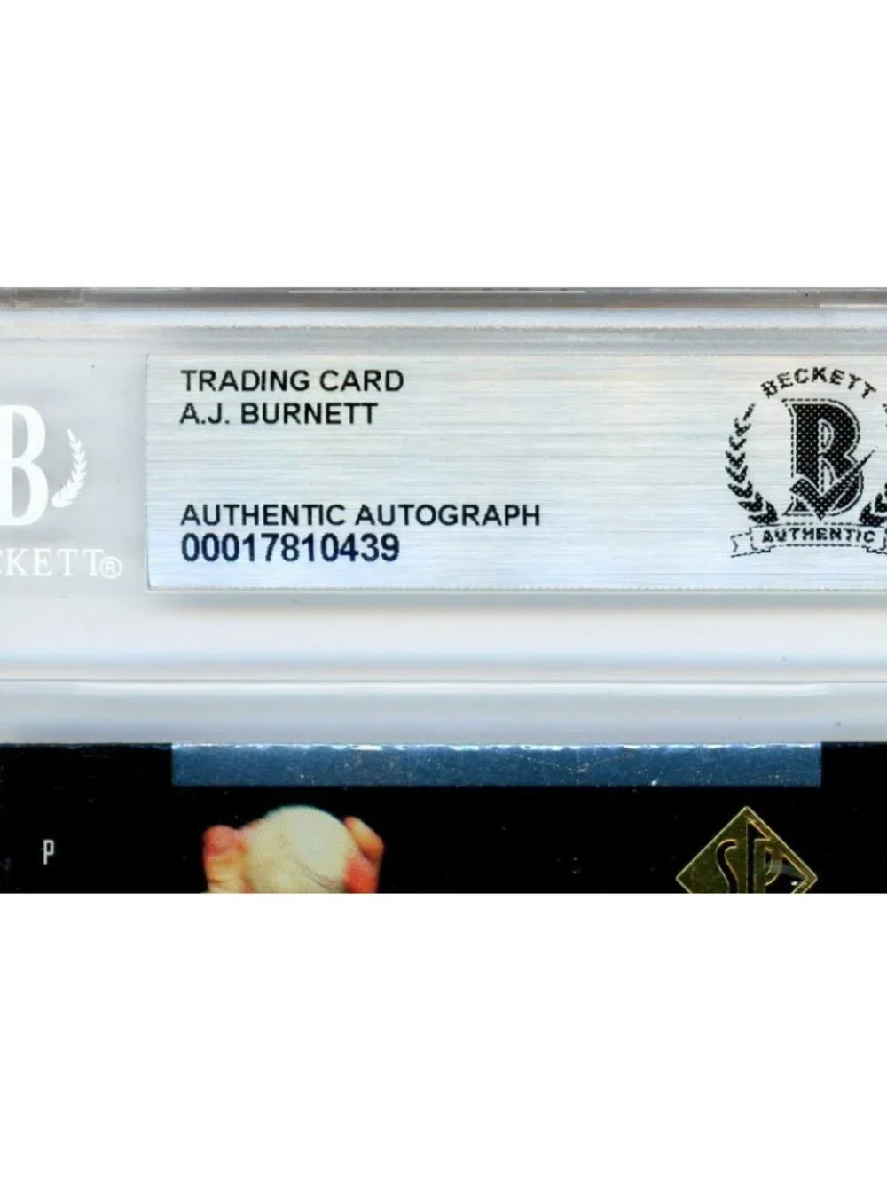 AJ Burnett Signed 2000 SP Top Prospects #77 Marlins Baseball Card BAS Slabbed